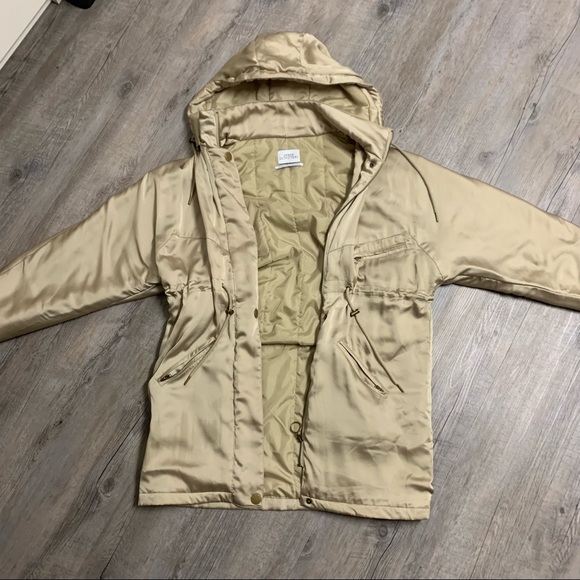 Urban Outfitters Taupe Satin Parka with tie strings - Picture 3 of 4